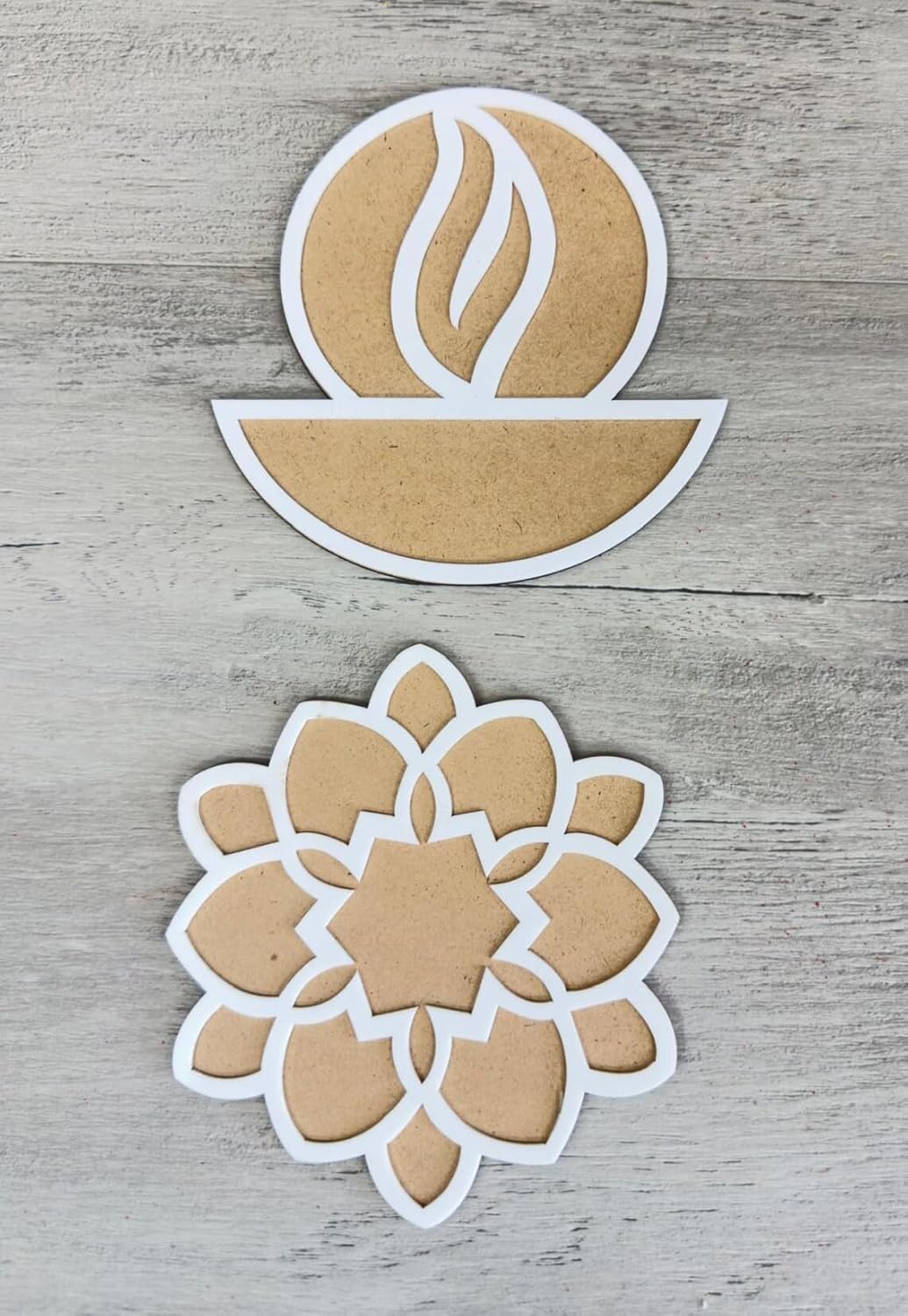 6 Inch MDF Rangoli Stencil Set – Reusable Festive Design for Diwali, Pooja, Mehndi, Mandala, Indian Wedding Decor